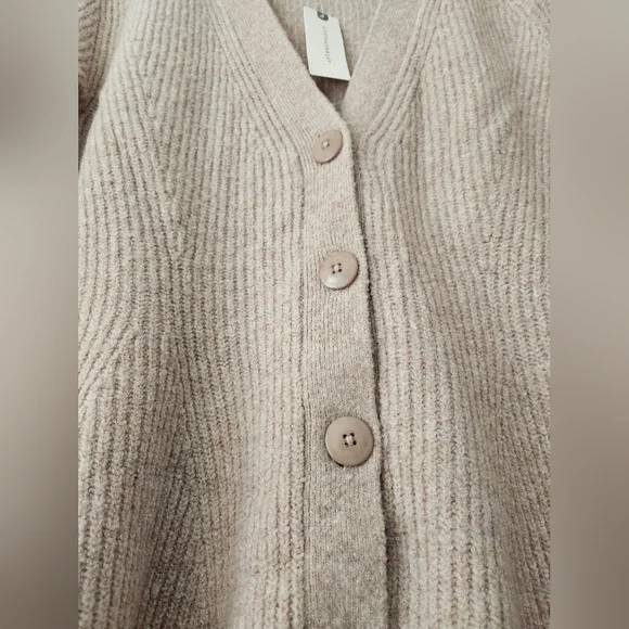 NWT Maeve Wool Blend Hourglass Ribbed Knit Cardigan Sweater Anthropologie Sz L - Picture 6 of 16